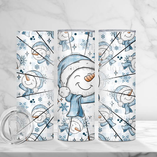 Blue Snowman Tumbler